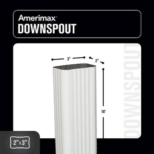 Amerimax Home Products 2 in. x 3 in. x 10 ft. High Gloss 80 Degree