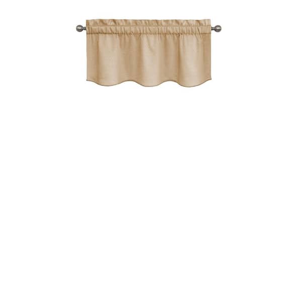 Eclipse Canova Thermaback Gold Solid Polyester 42 in. W x 21 in. L Room Darkening Single Rod Pocket Valance