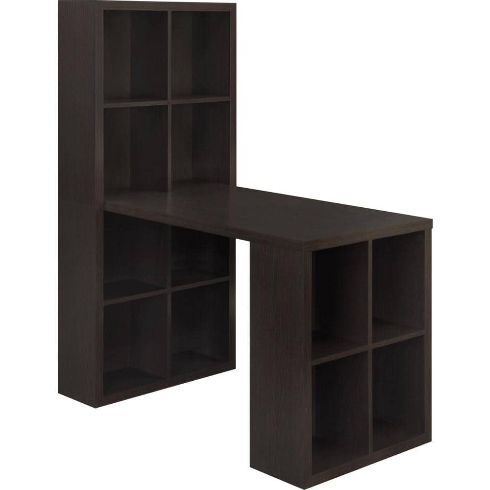 48 in. Rectangular Dark Brown Computer Desk with Shelf