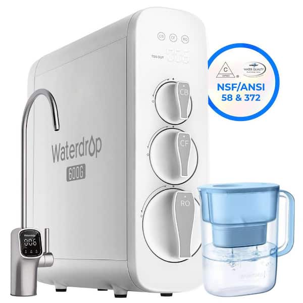 G3 RO System, 8-Stage Filtration, NSF Certified, Smart LED Faucet, 200-Gallon Long-Life Lucid Water Filter Pitcher, Blue