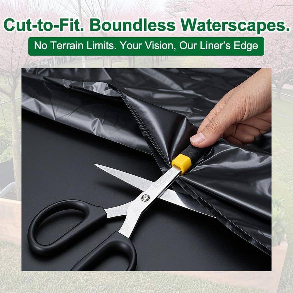15 x 20ft Black PE Pond Liner for Water Features