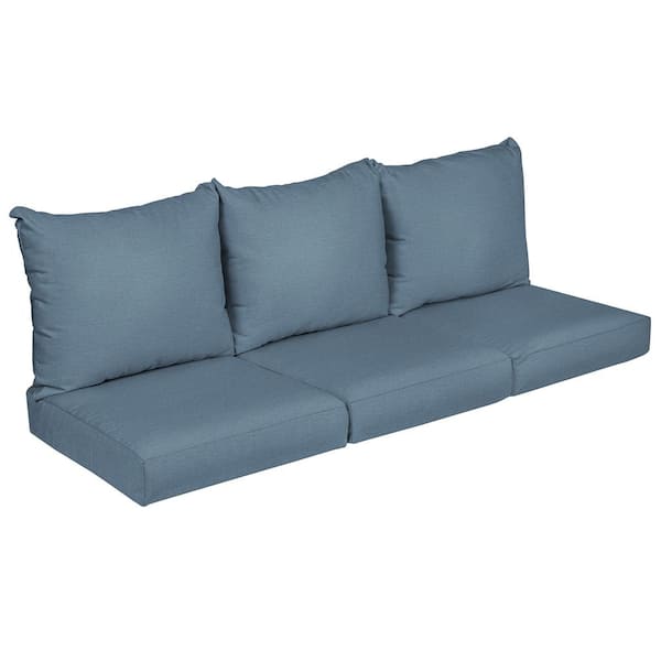 SORRA HOME 22.5 in. x 22.5 in. x 5 in. (6-Piece) Deep Seating Outdoor Couch Cushion in Sunbrella Spectrum Denim