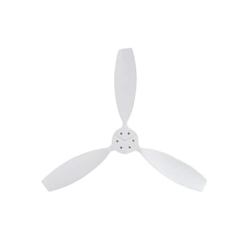 52 in. Indoor 3 Blade Flush Mount Quiet White Ceiling Fan without Light, Remote Control and 6 Speed Reversible DC Motor Ceiling Fans Without Lights