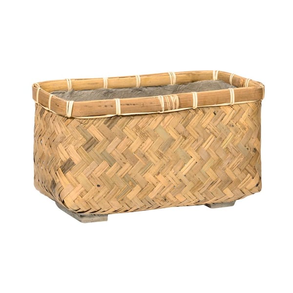 PotteryPots Nouri Extra Small 15.7 in. L Bamboo Indoor/Outdoor Rectangle Planter