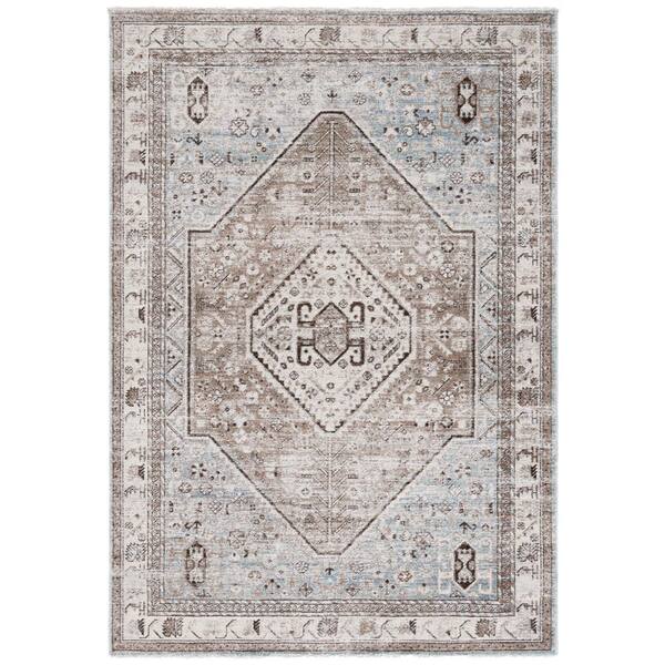 SAFAVIEH Antique Patina 5 ft. x 8 ft. Blue/Beige Distressed Medallion Ornate Area Rug