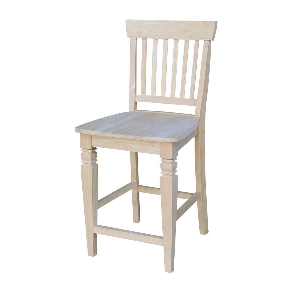 Seattle Traditional Rubberwood Counter-Height Stool, 24" Brown