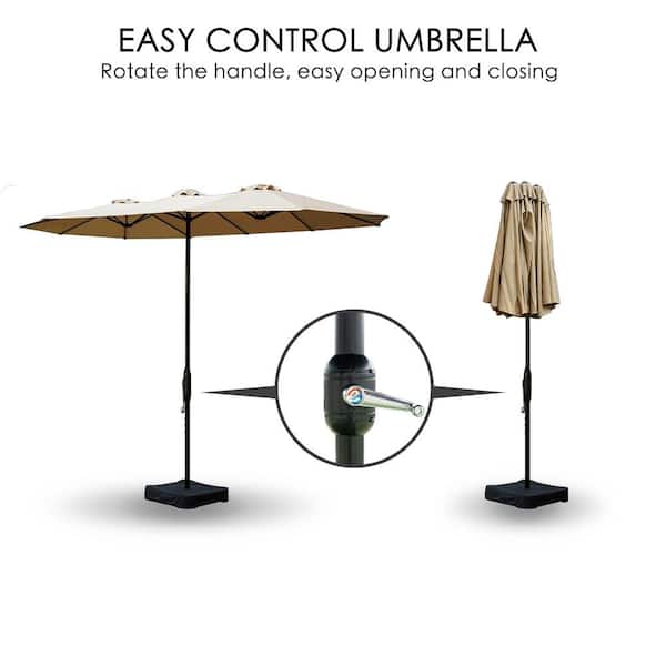 KOZYARD 15 ft. x 9 ft. Market Double-Sided Patio Umbrella KOZYARD 15 ft. x 9 ft. Market Double-Sided Patio Umbrella