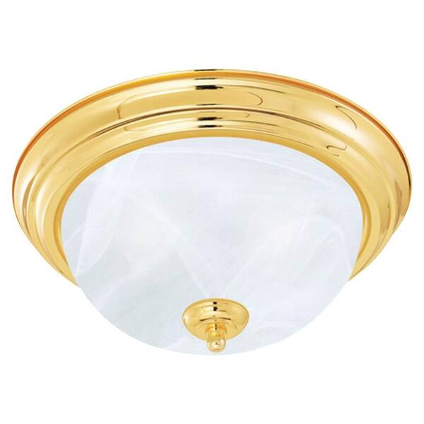 Thomas Lighting 1-Light Flush Polished Brass Ceiling Fixture-DISCONTINUED
