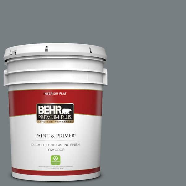 BEHR PREMIUM PLUS 5 gal. #BNC-39 Peak Point Flat Low Odor Interior Paint & Primer