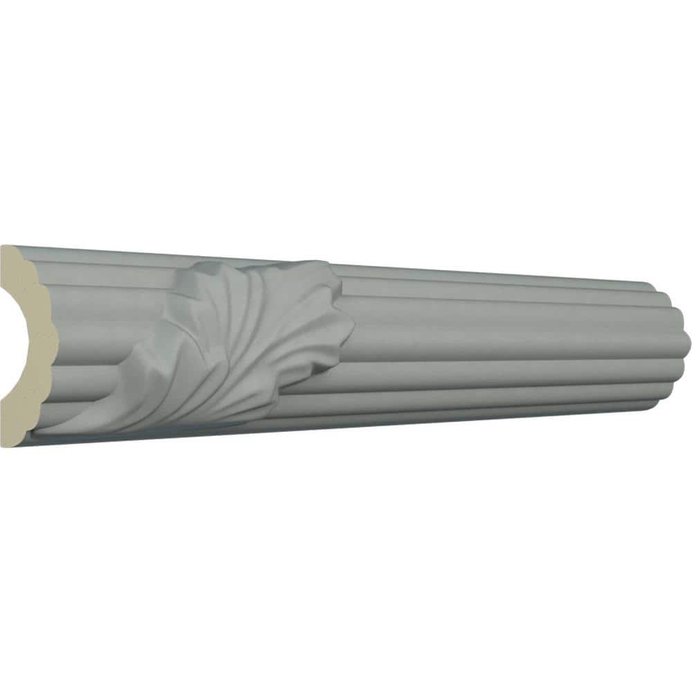 White Polyurethane Reeded Acanthus Leaf Crown Moulding Panel