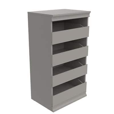 21.39 in. W Smoky Taupe Modular Storage Stackable Unit with 4-Drawers