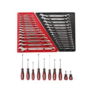 Combination SAE and Metric Wrench Mechanics Tool Set with Screwdriver Set (40-Piece)