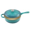 Crock-Pot Artisan 12 in. Cast Iron Nonstick Skillet in Teal Ombre with  Helper Handle 985100795M - The Home Depot