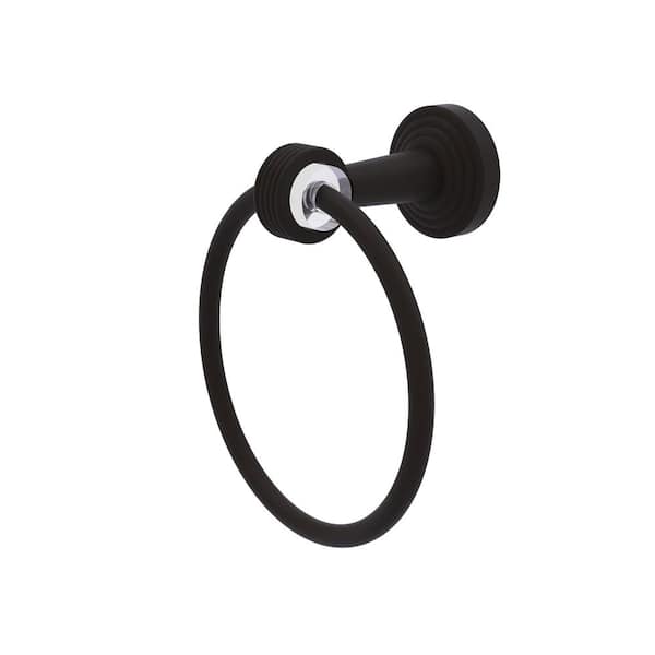 Allied Brass Pacific Beach Collection Wall Mounted Towel Ring with Groovy Accents in Oil Rubbed Bronze