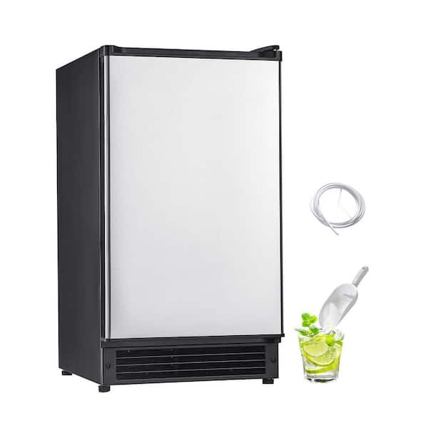 Freestanding 25 lbs. /Day Under Counter Ice Maker, Stainless Steel, Reversible Door, No Drain, Commercial/Home Kitchen