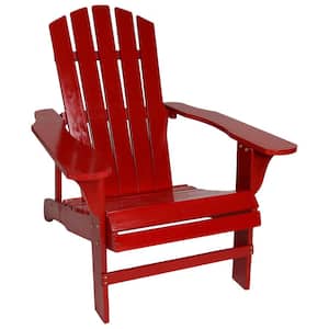 Coastal Bliss Red Wooden Adirondack Chair