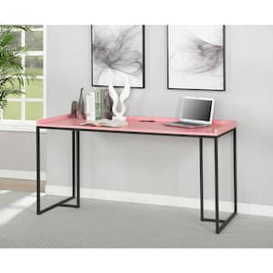 Carcanna 59 in. Rectangular Pink Computer Desk with USB Port