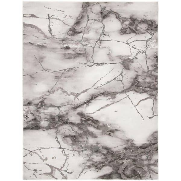 SAFAVIEH Craft Gray/Silver 9 ft. x 12 ft. Distressed Abstract Area Rug