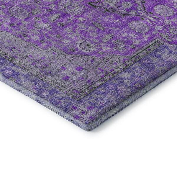 Mayfield Premium Machine Washable Abstract AMF1651 Purple 2 ft. x 3 ft. Area Rug