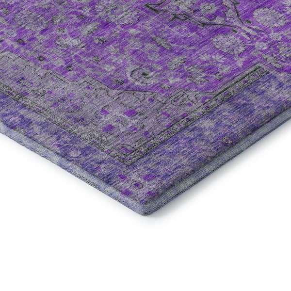 Mayfield Premium Machine Washable Abstract AMF1651 Purple 5 ft. x 7 ft. 6 in. Area Rug