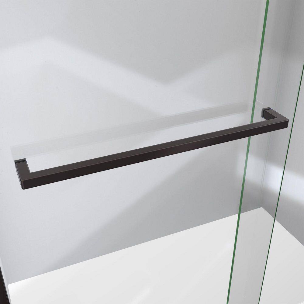 Sapphire-V Oil Rubbed Bronze and Clear Glass Semi-Frameless Tub Door