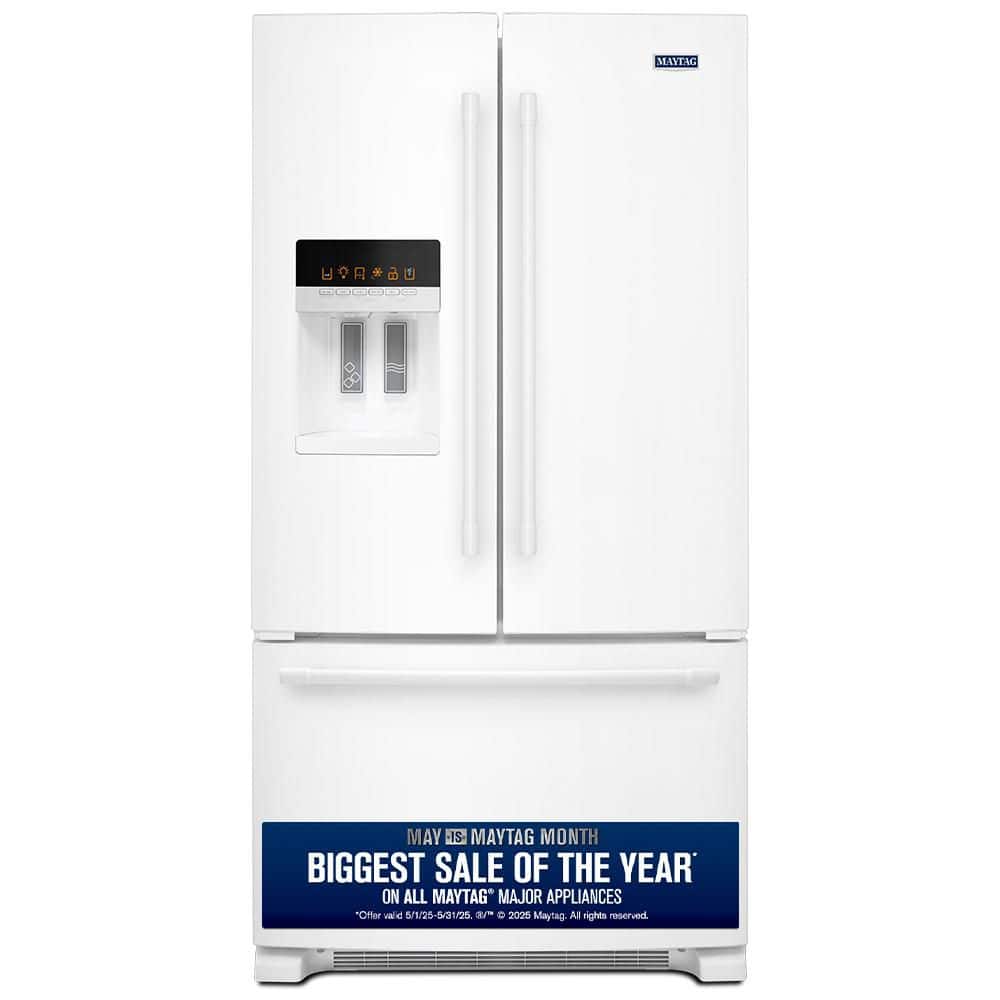 25 cu. ft. French Door Refrigerator in White with POWER COLD Feature