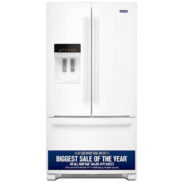 Maytag 25 cu. ft. French Door Refrigerator in White with POWER COLD Feature