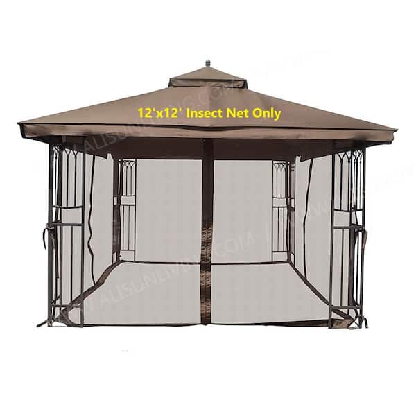 APEX GARDEN Replacement Mosquito Netting for 12 ft. x 12 ft. Gazebo - Brown