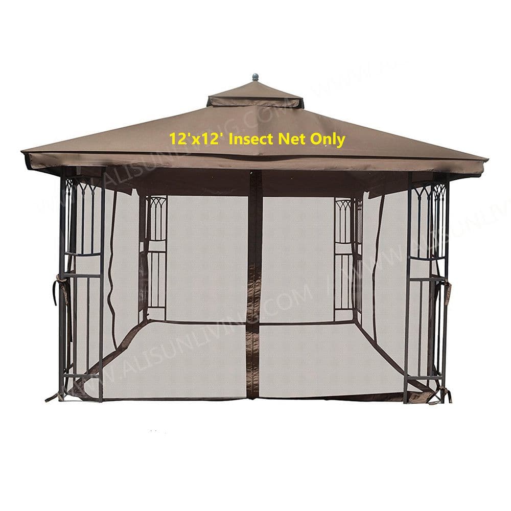 12 ft. x 12 ft. Black Gazebo Replacement Mosquito Netting
