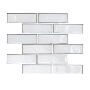 Silver Verglas Bevel Subway 12 in. x 12 in.  Glass Mesh-Mounted Mosaic Tile (4.80 sq. ft./case)
