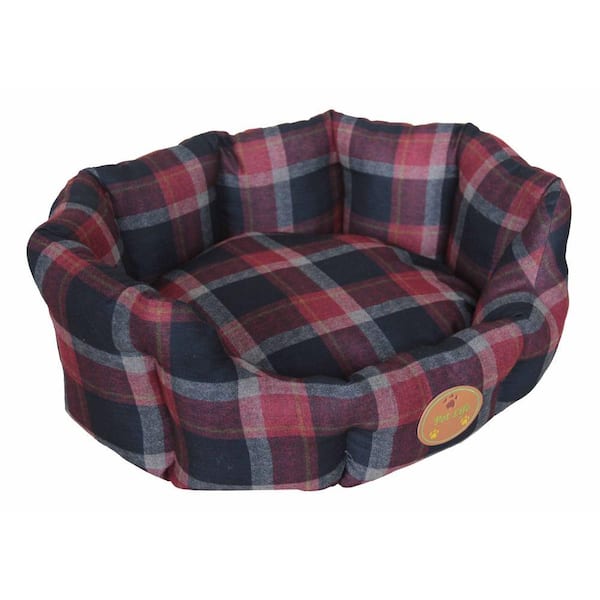 PET LIFE X-Small Red and Blue Plaid Bed
