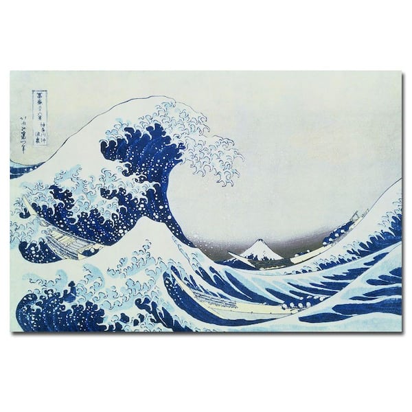 Trademark Fine Art 22 in. x 32 in. 'The Great Kanagawa Wave' Canvas Art