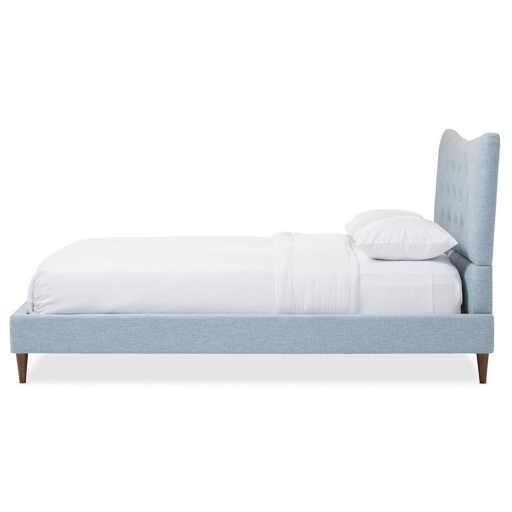 Hannah King-Sized Linen Upholstered Bed with Tufted Headboard