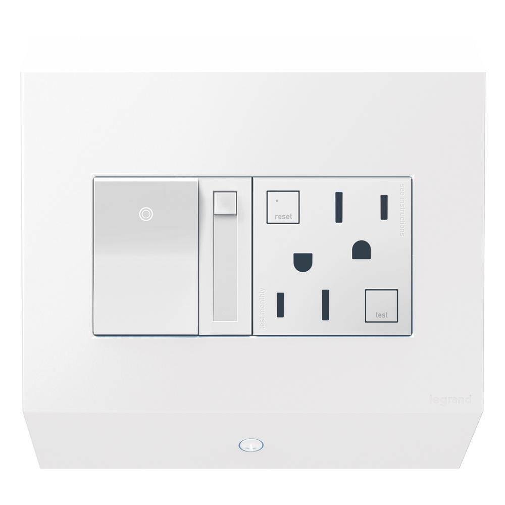 Legrand Adorne Under-Cabinet 2-Gang Control Box, White with Paddle