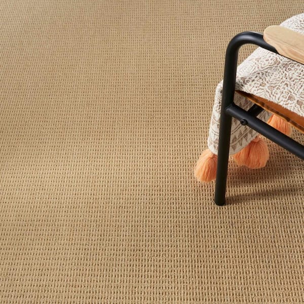 Natural Harmony Terrain Straw Beige 13 2 Ft 34 Oz Wool Loop Installed Carpet 891396 The