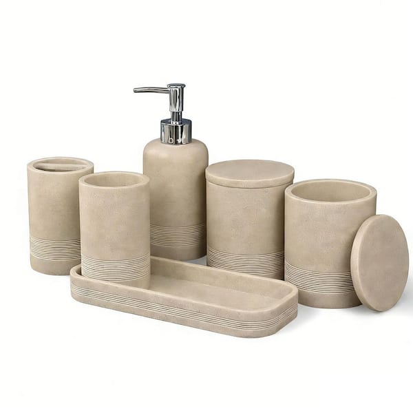 Wudkey 6-Piece Bathroom Accessory Set with Soap Dispenser