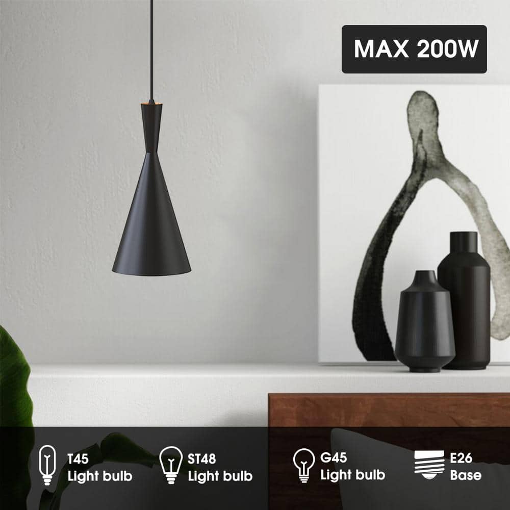 1-Light Cone Matte Black Island Pendant Light Minimalist Modern Nordic Chandelier for Cafe,Bar Hotel,Restaurant,Kitchen price history on PriceWatchPro