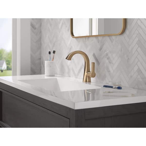 Lineax Gold Single Handle Single Hole Bathroom Sink Faucet in Champagne Bronze