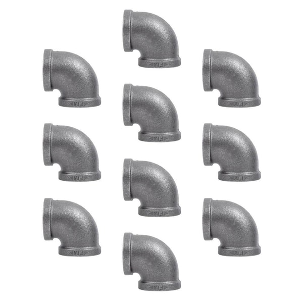 PIPE DECOR 1/2 in. Iron Black 90° Elbow (10-Pack)