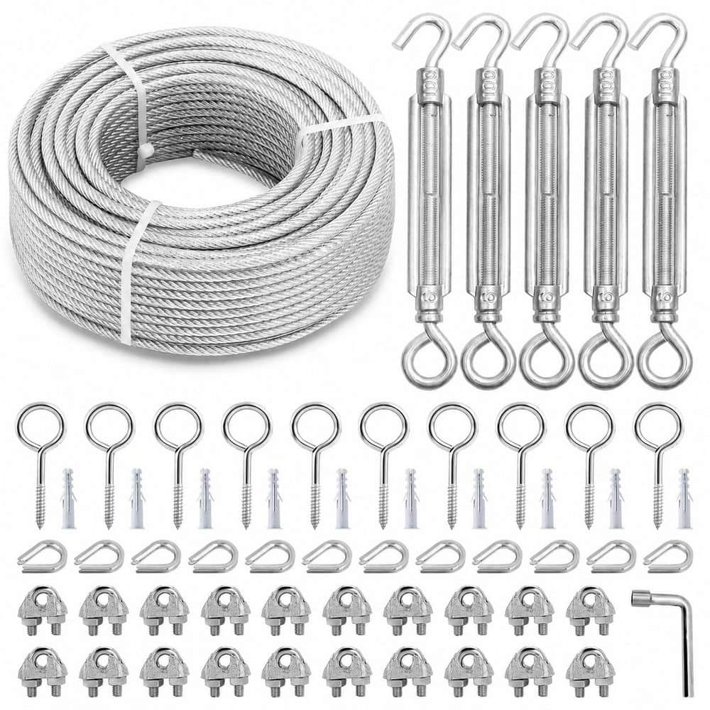 3/16 in. Wire Rope Tensioner Kit with 100 ft PVC Coated Steel Cable 7x7 Strand Core for Deck Railings price history on PriceWatchPro