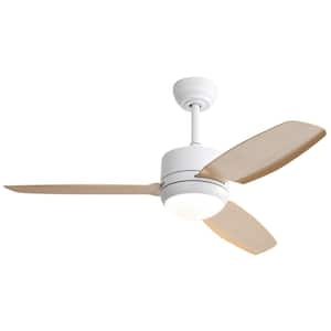 46 in. Indoor White Ceiling Fan with Lights 3-ABS Blades 6-speed DC Motor Remote Control for Bedroom