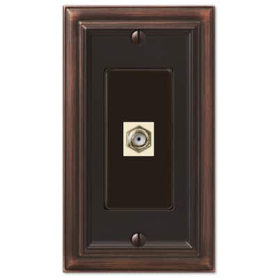 Continental 1 Gang Coax Metal Wall Plate - Aged Bronze
