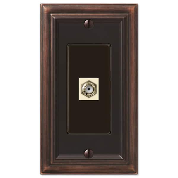 AMERELLE Continental 1 Gang Coax Metal Wall Plate - Aged Bronze