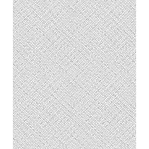 Flora Collection Grey Chevron Weave Matte Finish Non-pasted Vinyl on Non-woven Wallpaper Sample