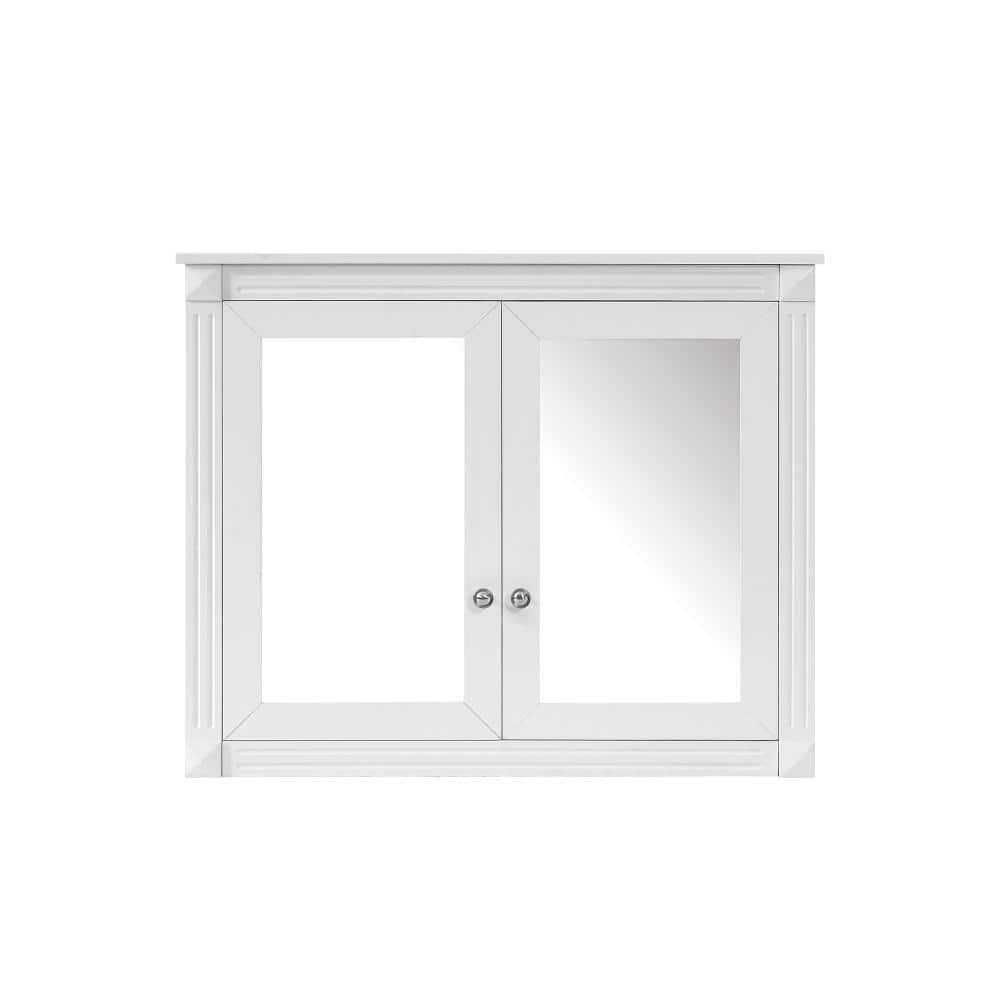 36 in. W x 28.7 in. H White Rectangular MDF Medicine Cabinet with Mirror price history on PriceWatchPro