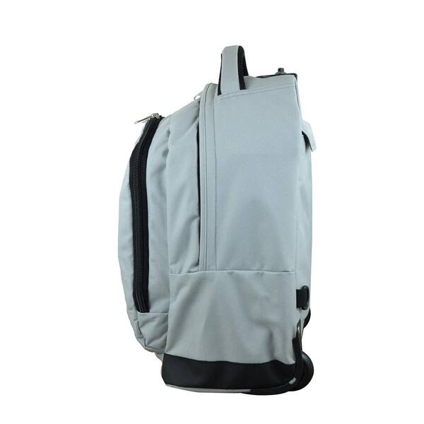 teal and gray backpack