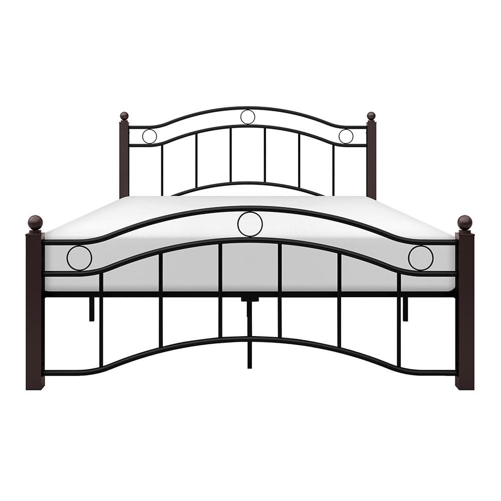 Averny Full Black and Brown Metal Platform Bed