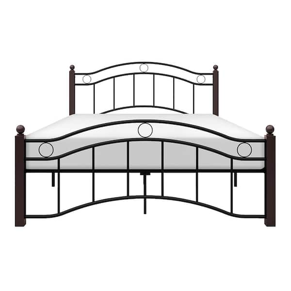 Lazzara Sterling Black And Brown Metal Frame Full Platform Bed