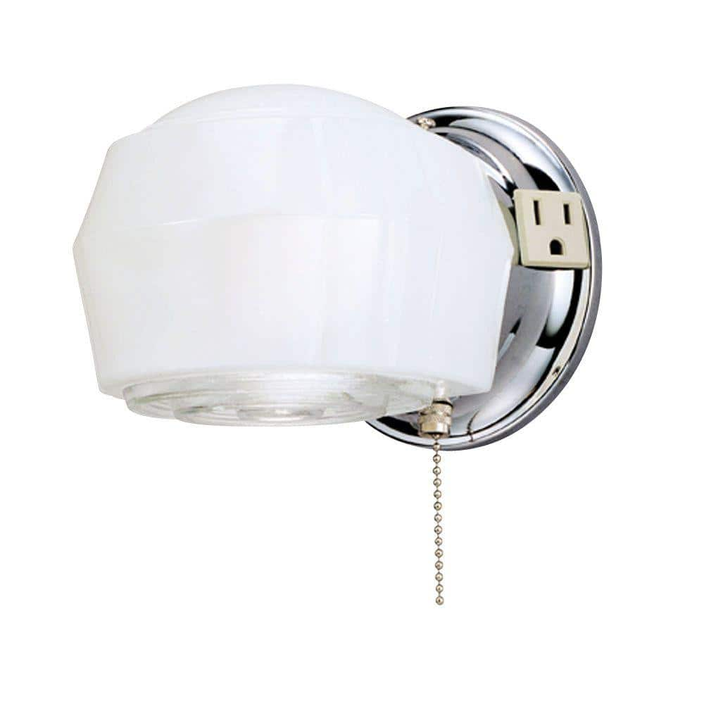 pull chain light fixture with outlet