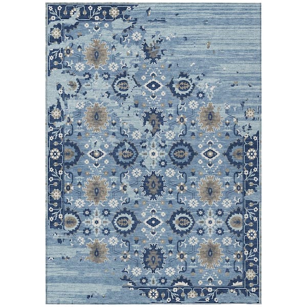 Chantille Machine Washable Indoor/Outdoor Abstract ACN2990 Blue 10 ft. x 14 ft. Area Rug
